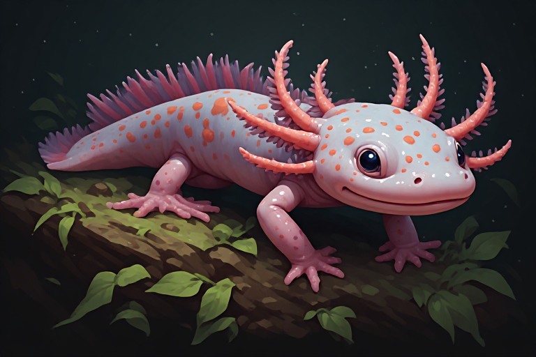 Axolotl (Mexican Walking Fish) artwork piece 1