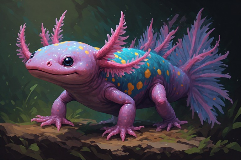Axolotl (Mexican Walking Fish) artwork piece 2