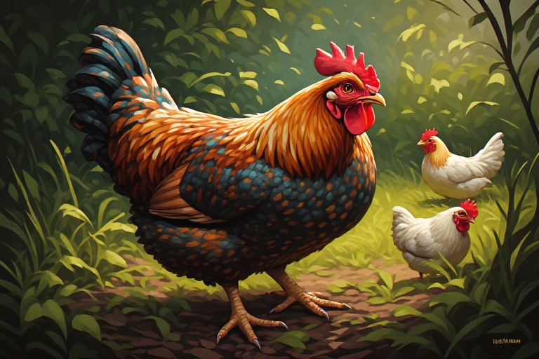 Backyard Chicken artwork piece 1