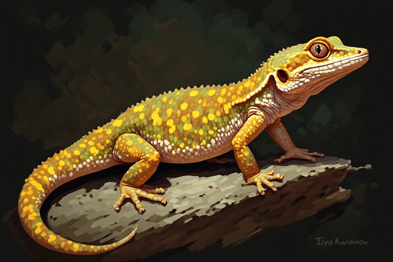 Crested Gecko (Eyelash Gecko) artwork piece 1