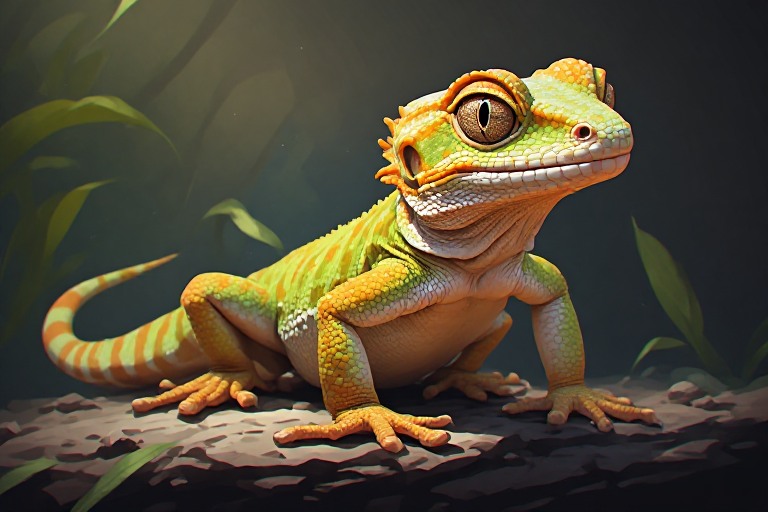 Crested Gecko (Eyelash Gecko) artwork piece 2