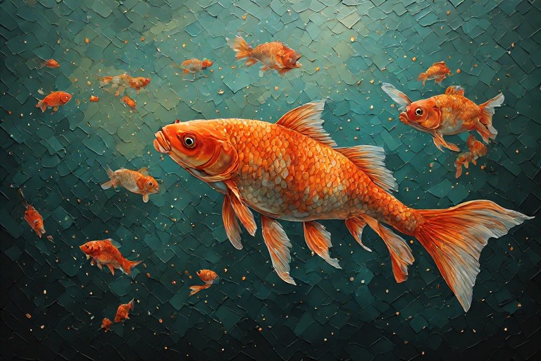 Fancy Goldfish (Oranda / Fantail / Black Moor) artwork piece 1
