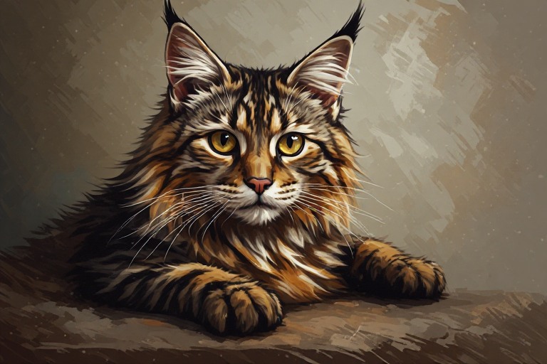 Maine Coon artwork piece 1