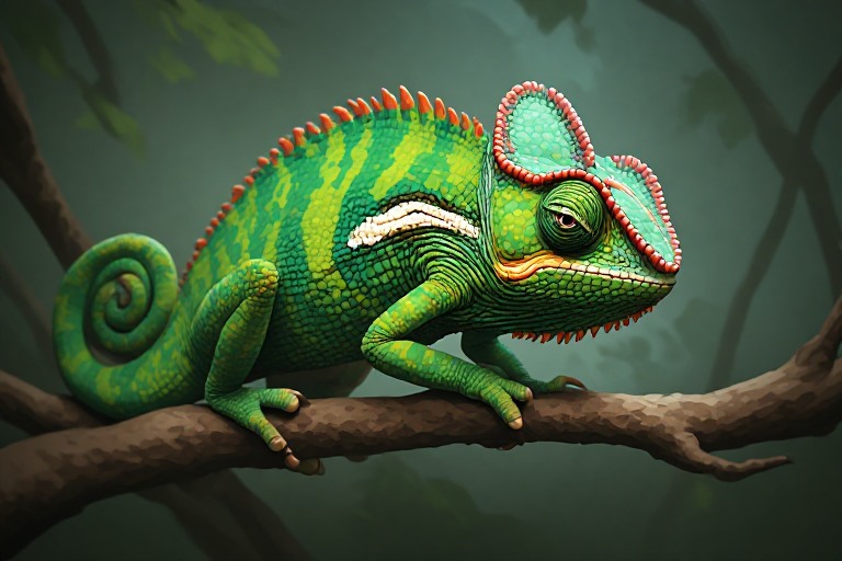 Veiled Chameleon (Yemen Chameleon) artwork piece 1