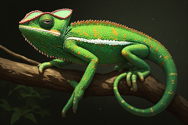 Veiled Chameleon (Yemen Chameleon) artwork piece 2